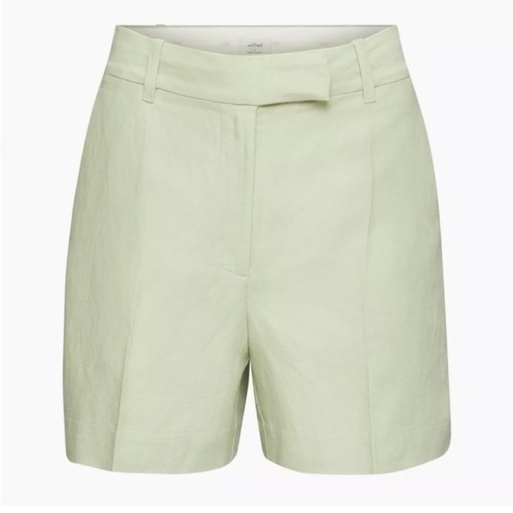 Aritzia Wilfred Layover Linen 5" Short in Pastel Sage Green Size 6 #98246